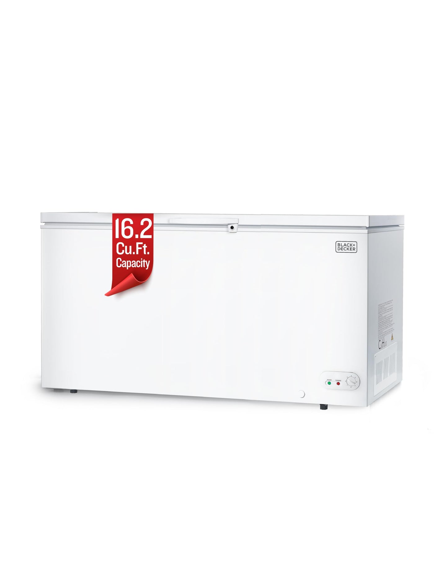BLACK+DECKER 16.2 Cu. Ft. Chest Freezer, Deep Freezer with Top Opening, Freezer Chest with 2 Removable Storage Baskets, Mechanical Temperature Control, Manual Defrost,R600a Refrigerant, BCF1620E,White