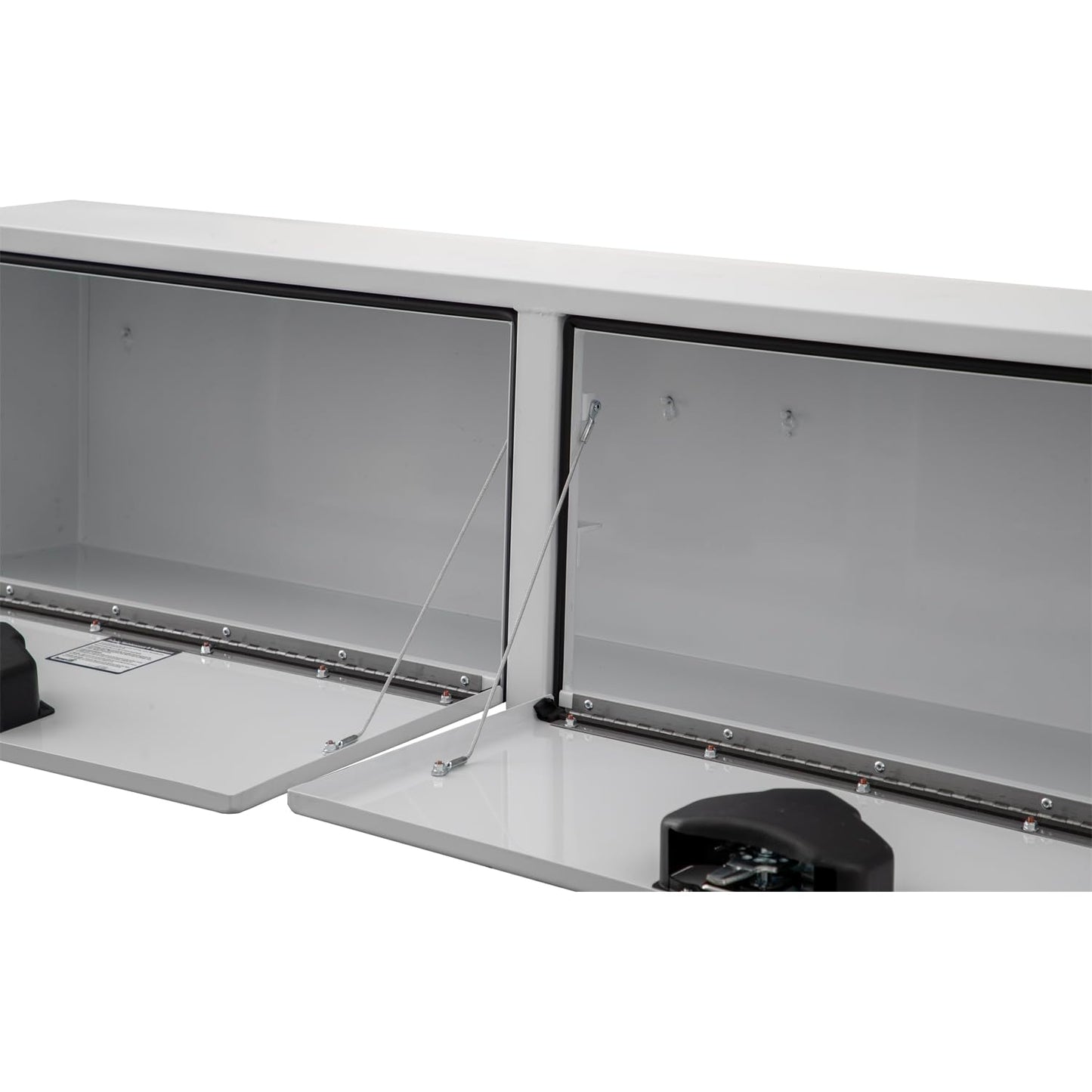 Buyers Products 1702895 White Steel Topsider Truck Box, 18 x 16 x 90 Inch, Heavy-Duty, Weather Resistant Storage for Professional Work Trucks, Made in USA
