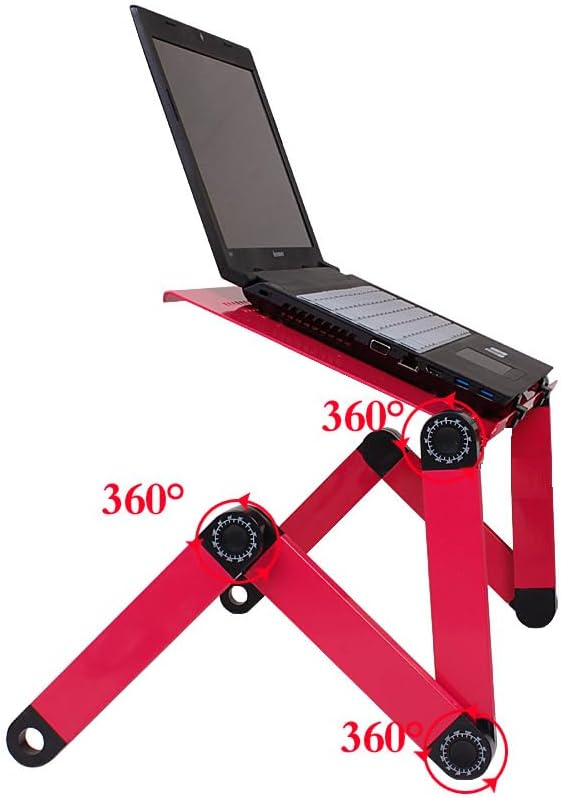 (420 260mm, Adjustable Laptop Computer Lap Desk Portable Multifunctional Cooling Ergonomic Vented Table TV Bed Tray