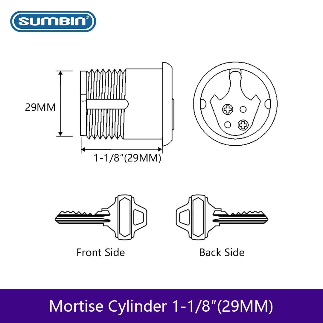 SUMBIN Grade 1 and UL Fire Rated Commercial Heavy Duty Passage Lever, ADA, Brush Gold Finish (Passage)