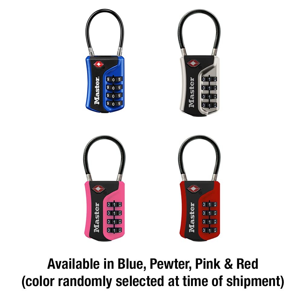 Master Lock 4697D Set Your Own Combination TSA Approved Luggage Lock, 1 Pack, Colors May Vary