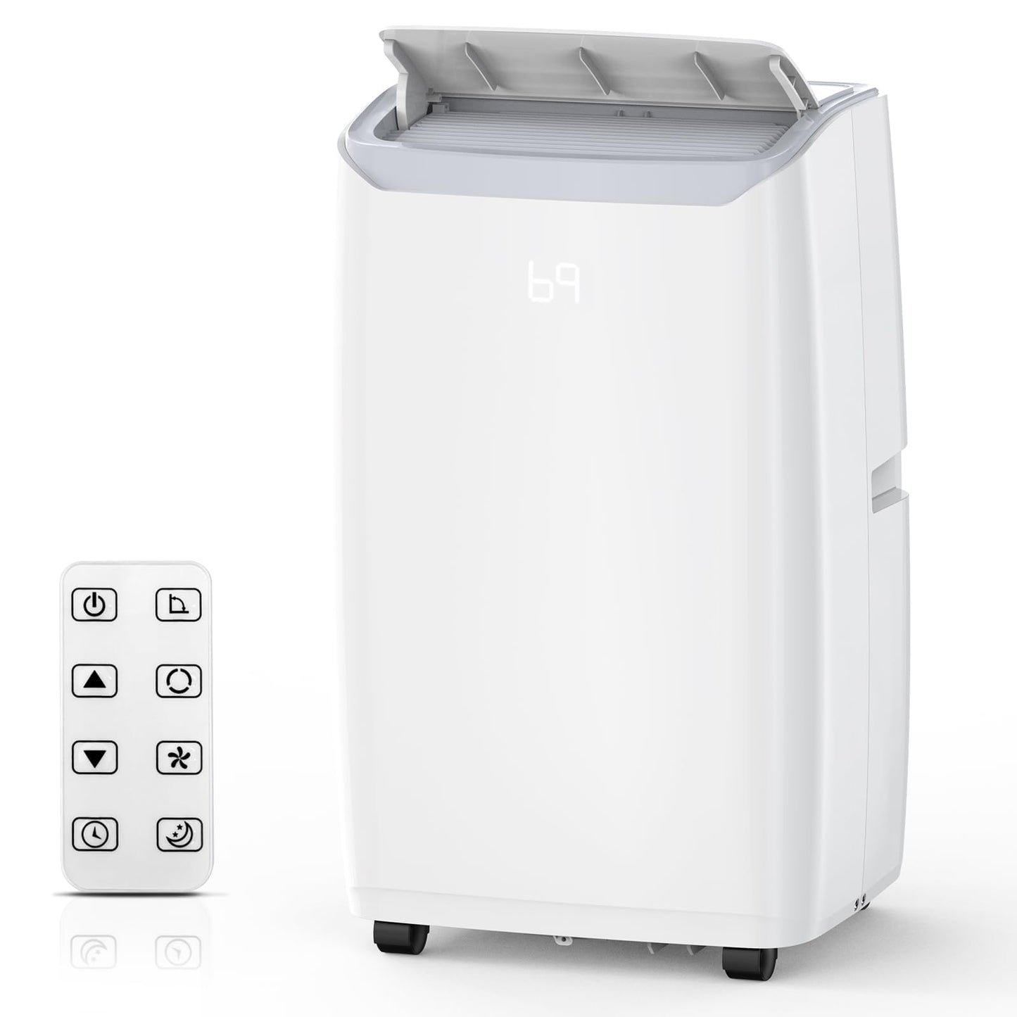 14000 BTU Portable Air Conditioner with White Body, Cooling, Dehumidifying & Fan Features, Quiet Operation for Large Rooms, 24-Hour Timer, Easy Setup & Energy Efficient