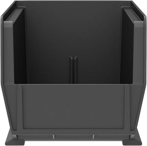 Akro-Mils Plastic Storage Bins - Space-Saving Stackable Organizers for Garage & Pantry | 15" x 5" x 5", Black, 12-Pack