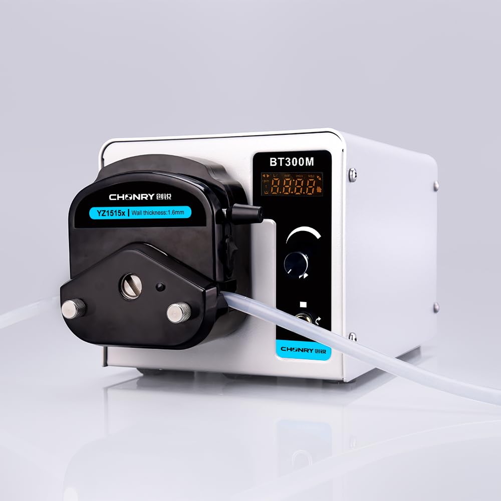 BT300M/YZ1515x Peristaltic Pump Stepper Motor Max Flow Rate 0.007-1140/min Liquid Transfer Pump Dosing Pump for Solvent Extractio Laboratory Reactor 110V-220V (110V)