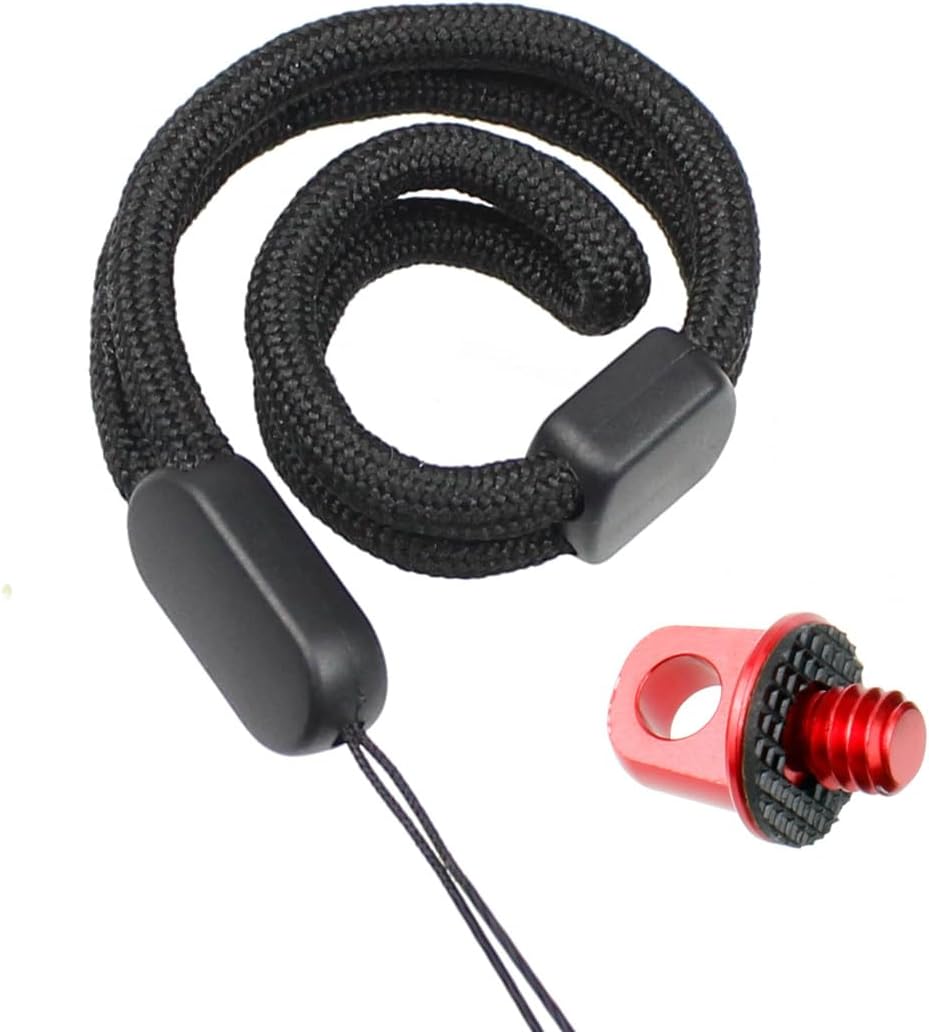 1/4-20 Aluminum Hand Screws Lanyard Screw Lanyard Ring Camera Screw for Selfie Stick Handle Rabbit Cage DSLR Tripod