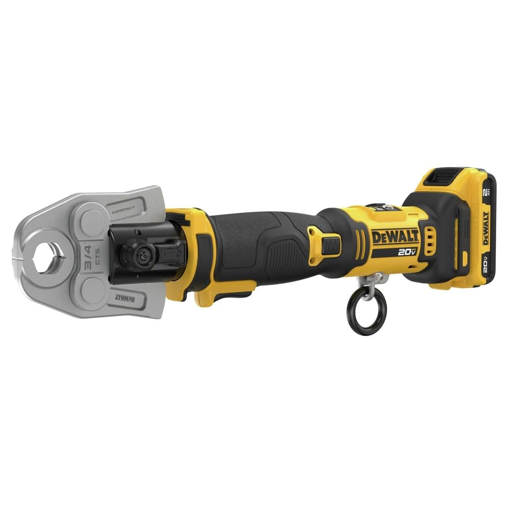 DEWALT 20V MAX Compact Press Tool Kit with CTS Jaws, 1/2-1-1/4 Inch, Cordless, 2 Batteries and Charger Included (DCE210D2K)