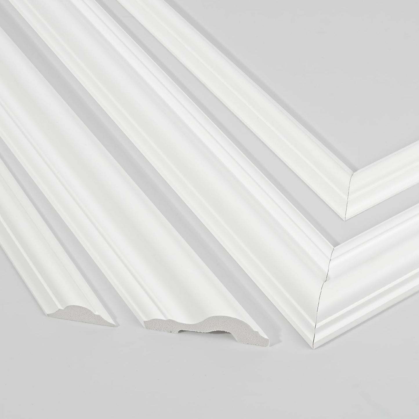 Art3d Premade Bilinear Frame Accent Molding Set, Pre-Cut Decorative Wainscoting Panel for Home Décor, Ready-to-Assemble Glue-On Wall Trim for Living Room Bedroom Corridor, 6 Separate Bilinear Frame
