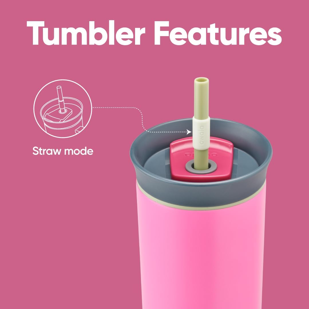 Owala Stainless Steel Travel Tumbler - Triple Layer Insulation, Spill-Resistant Lid, 24 oz | Watermelon Breeze