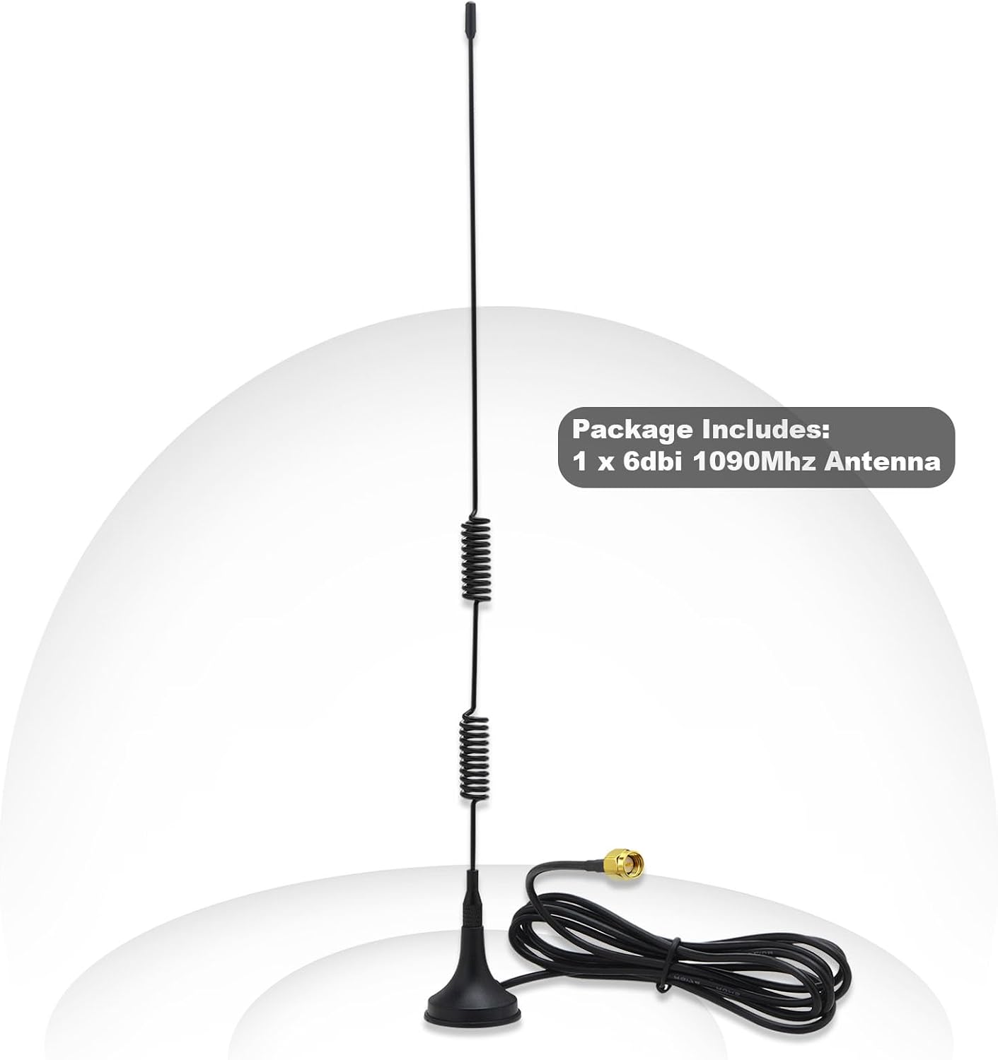 Kaunosta 900-1800MHz/Compatible 978MHz&1090MHz, Receiver/6DBi 1.5M ADS-B SDR Radio Antenna with for SDR, FPV, Ham Radio