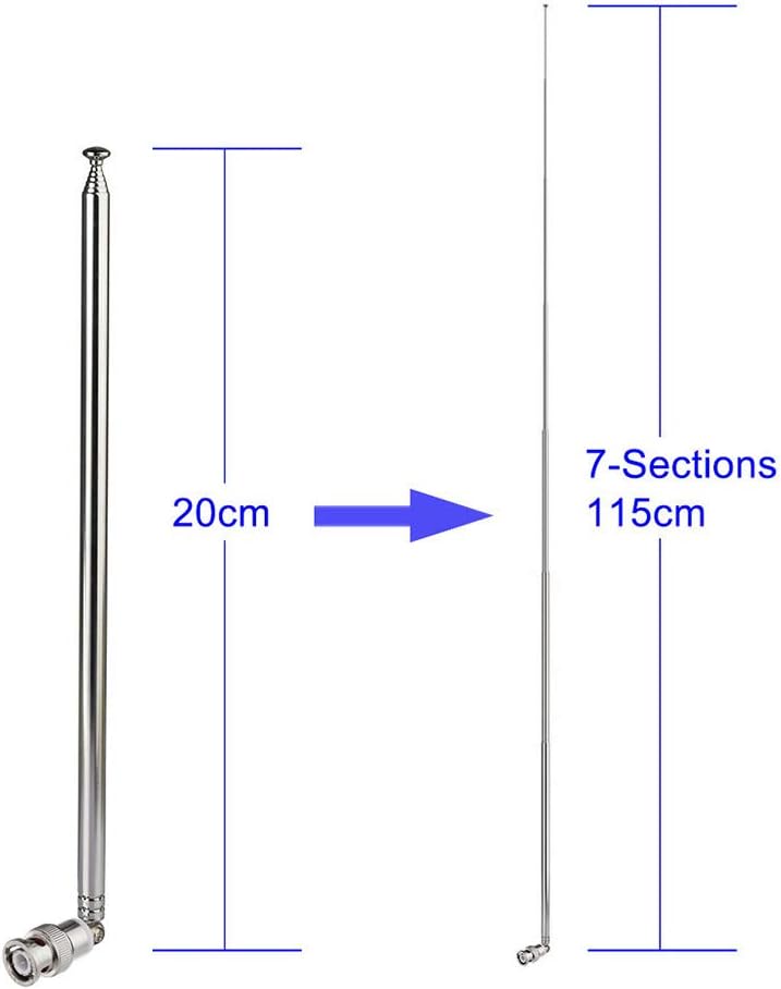 BINGFU 20-1300MHz 7 Counter Police Radio Scanner Antenna Sections Telescopic BNC Male Handheld CB Ham Antenna
