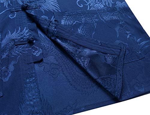 wecotton Tang Suit Men Hanfu Chinese Traditional Clothes Kung Fu Shirt Uniform Long Sleeved Coat Tops and Pants