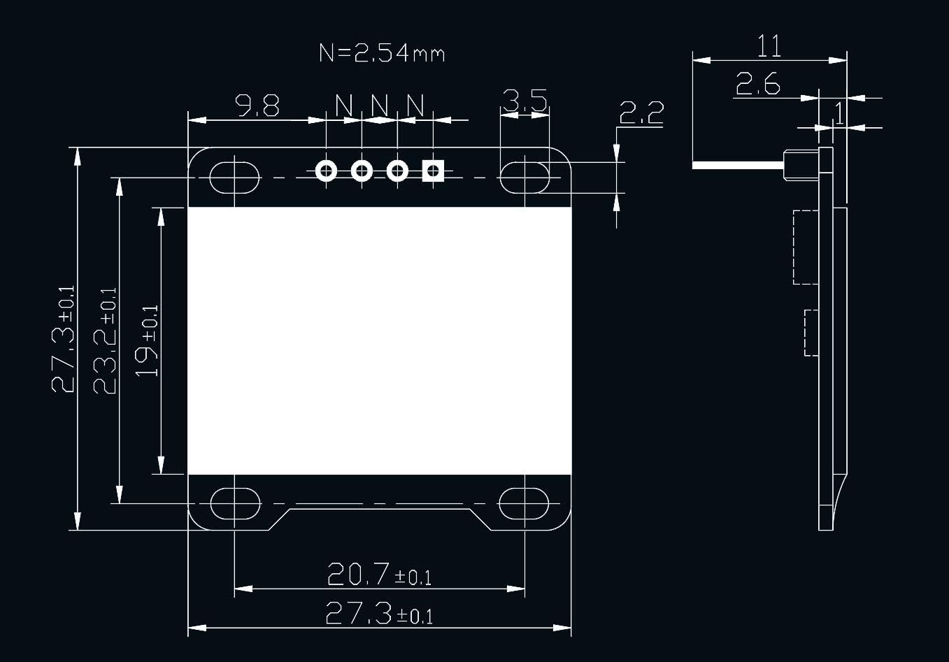 DIYmall 0.96" I2C 128x64 SSD1306 (Pack 2pcs) OLED Module IIC Serial LCD LED White Light Driver Display for Arduino