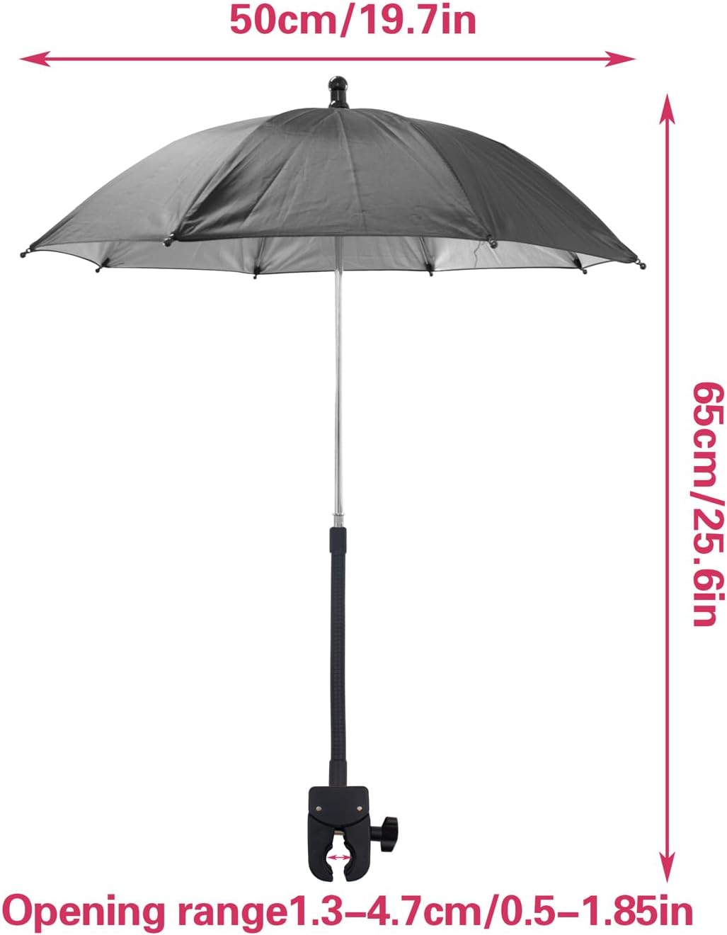 SnowTing 20 Inch Umbrella Chair Clamp for Cameras, Flexible Adjustable Gooseneck Camera Rain Cover, Tripod Sun Shade