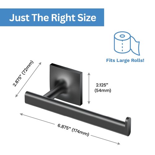 Gatco 5583MX Waterline Toilet Paper Holder, Matte Black