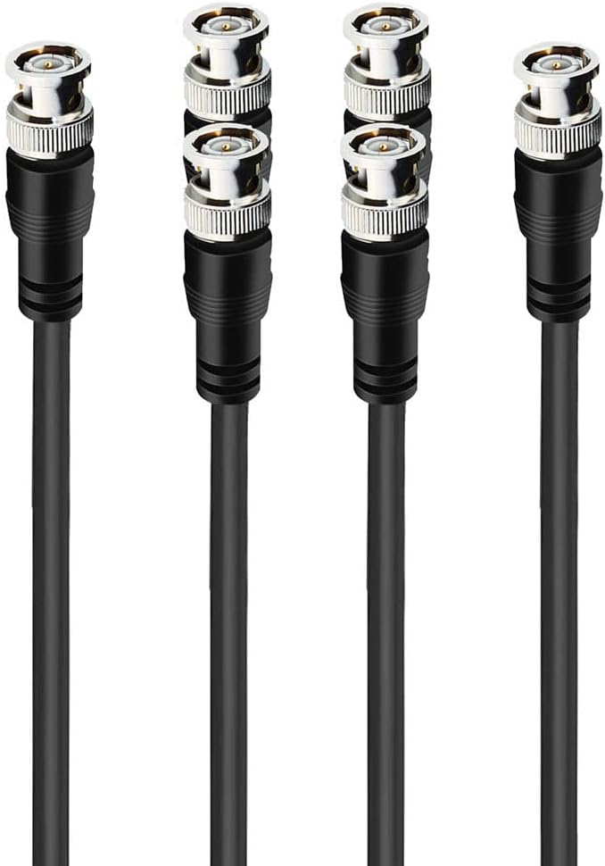 JOINSI 3-Pack 10ft 75-Ohm BNC Male to BNC Male Jumper Cable Extension Connector for CCTV DVR to TV System