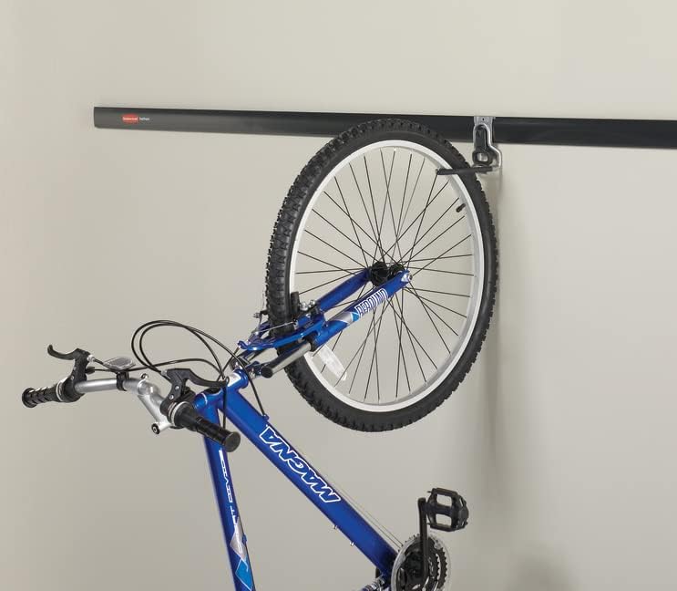 Rubbermaid FastTrack Vertical Bike Hook - Heavy-Duty Wall Mount Hanger Holds Up to 50 Pounds | Black
