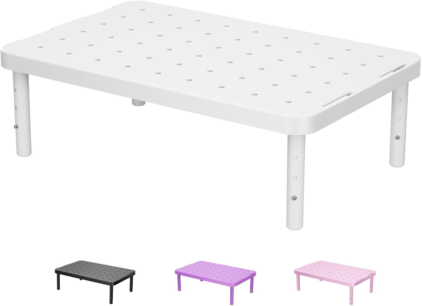 (PTT001-W), 1 Pack, WALI Computer Monitor Stand for Desk, Adjustable Laptop Riser, Desk Monitor Stand Underneath