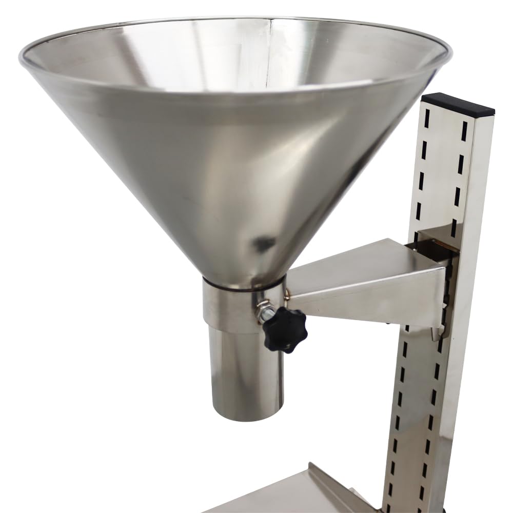 PreAsion Commercial Stainless Steel Funnel with Support Stand Manual Filling Package Funnel 1.5inch
