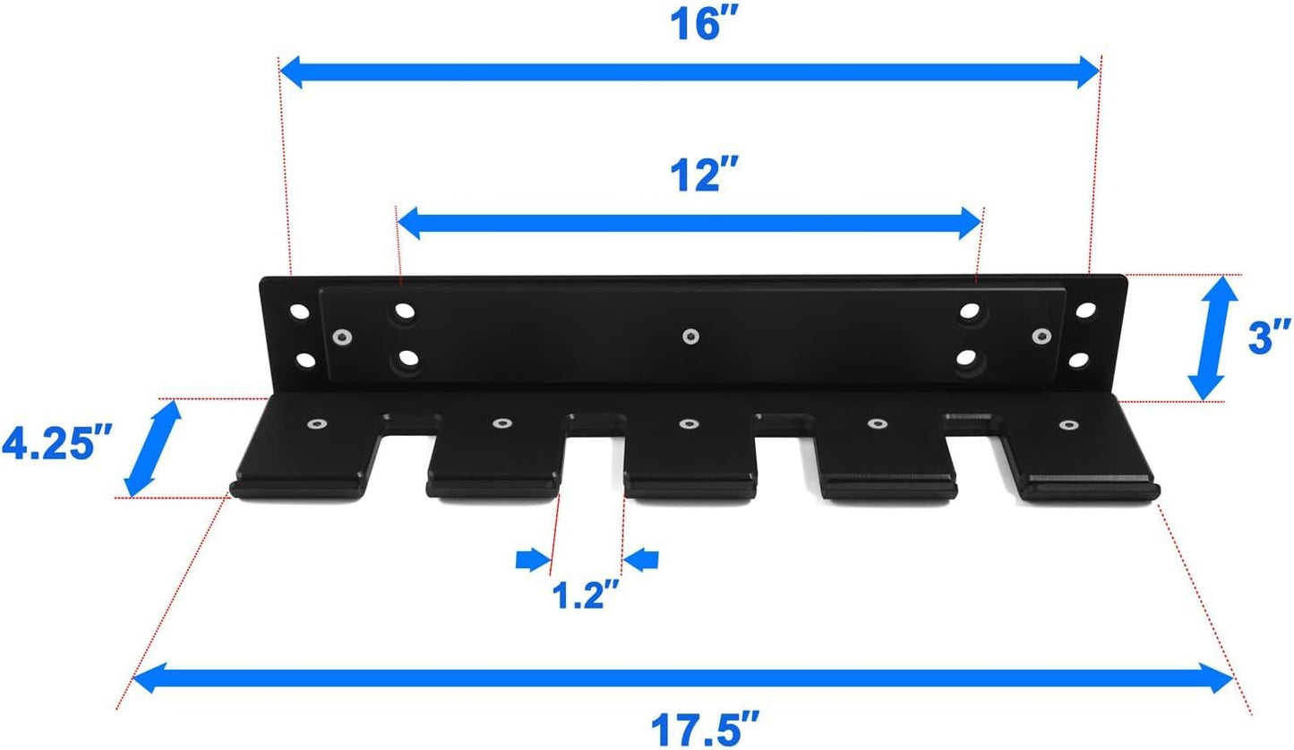 Yes4All Vertical Wall Mounted Olympic Barbell Holder, Barbell Storage Rack, Hanging Barbell Rack for Home Fitness Equipment - 4 bars