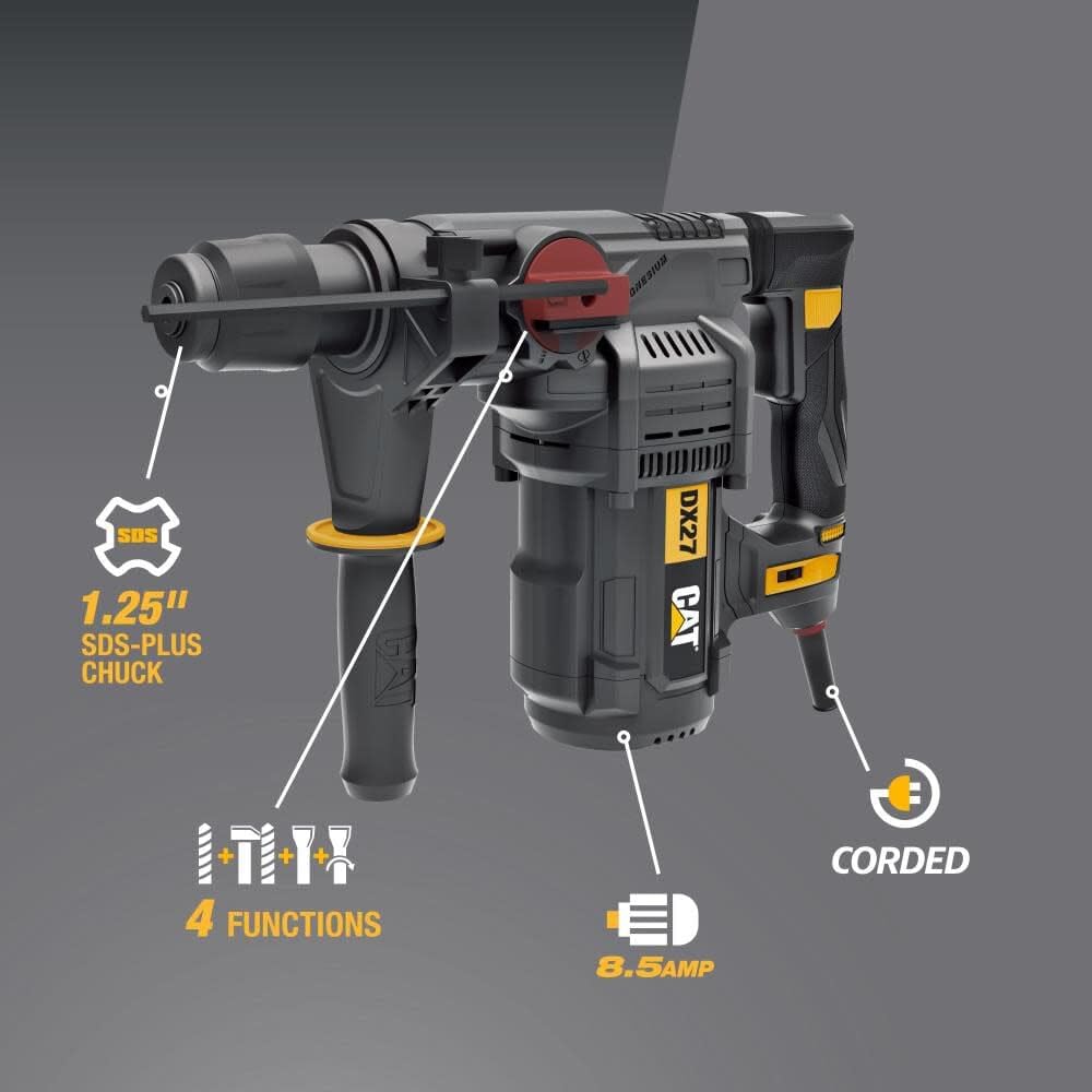 Caterpillar Cat® 1-1/4” SDS-Plus Rotary Hammer Drill 12.5-AMP - DX27U