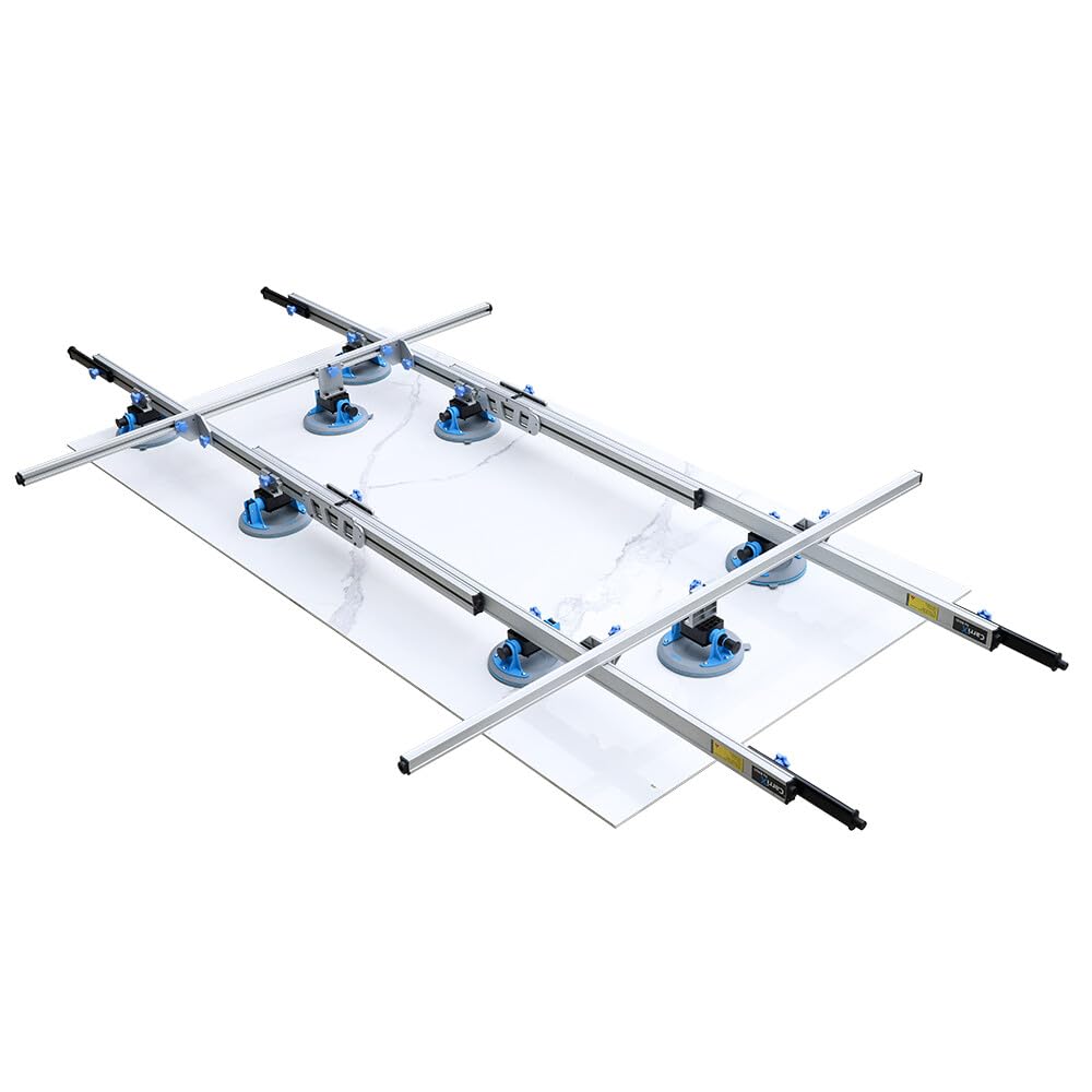 Raizi CarriX™ Telescopic large format tile carrier With 8 inch Rubber Vacuum Cups (1.9-3.6m(With Cross Bar))