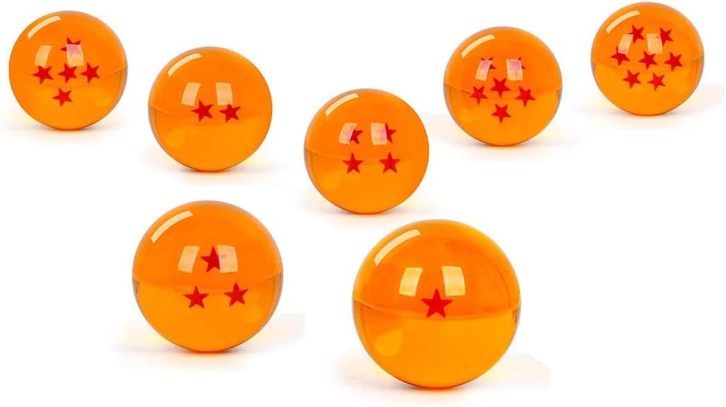 Skiennix Unisex Acrylic Resin Transparent Star Balls | 7-Piece Anime Cosplay Props Set - 43mm Diameter