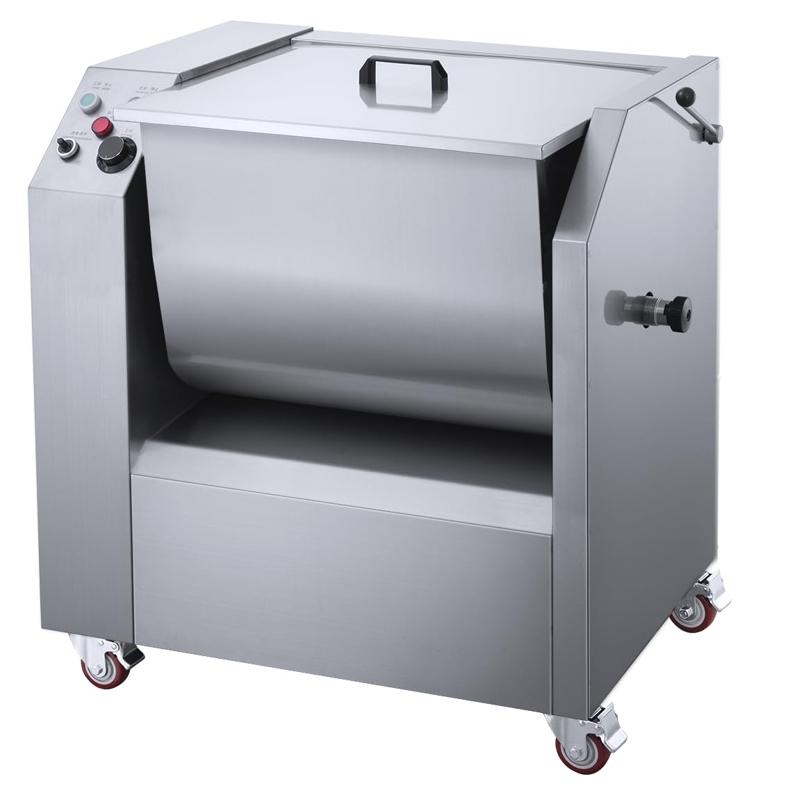Koalalko Commercial Dough Mixer,Dough Kneading Machine,50L Tank Electric Flour-Mixing Machine,Meat Mixer, Adjustable Speed,2 Stirring Rods,1 for Dough Mixer,1 for Meat Mixer,Capacity 55Lb/H