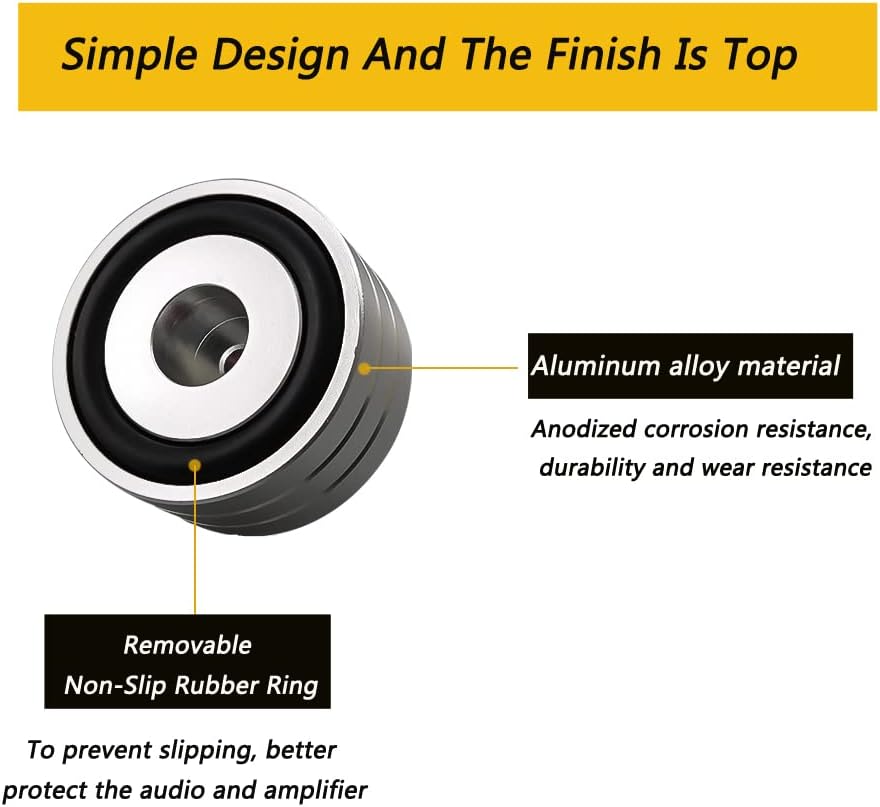 4 Sets Spikes,40x20mm,Shockproof Tertullus High-End HiFi Aluminum Speaker Feet, Shock Base Pad Stand Pad for HiFi