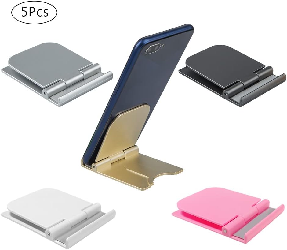 AIFUDA 5 Pcs Foldable Cell Phone Stands, Portable Phone Holder Universal Cellphone Desktop Cradle for Tablets, Reader