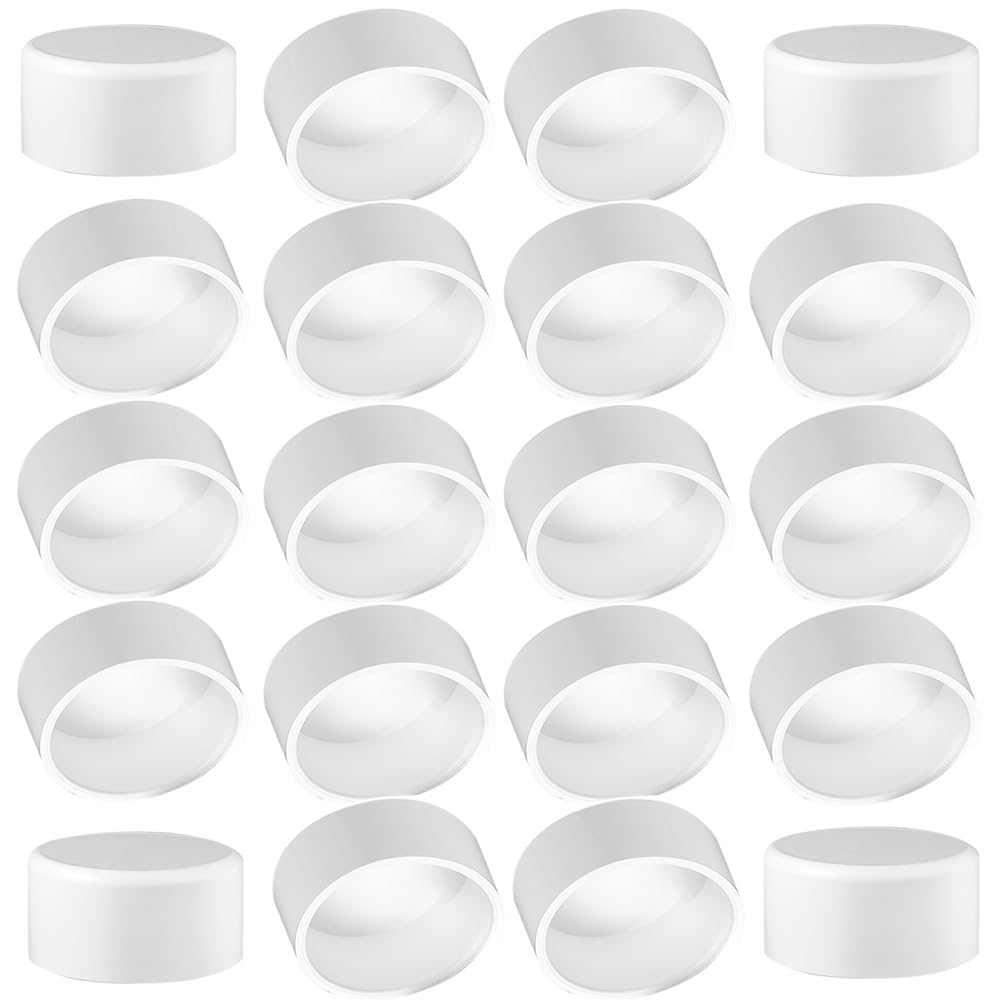 YONYONICE 20Pack 1inch PVC Pipe End Cap Fitting,Schedule 40, 1" PVC Pipe End Cap Plug Adapter for Cold Water Supply Lines, Garden Irrigation,Pipe Fitting Systems& DIY Garden Shelf,White.