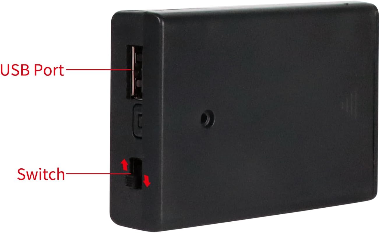 WYTUDTE 3 3 Pack Pack4.5-5V Pack AA Battery Holder, Portable USB Battery USB Battery for Led Lights AA Battery Case Box