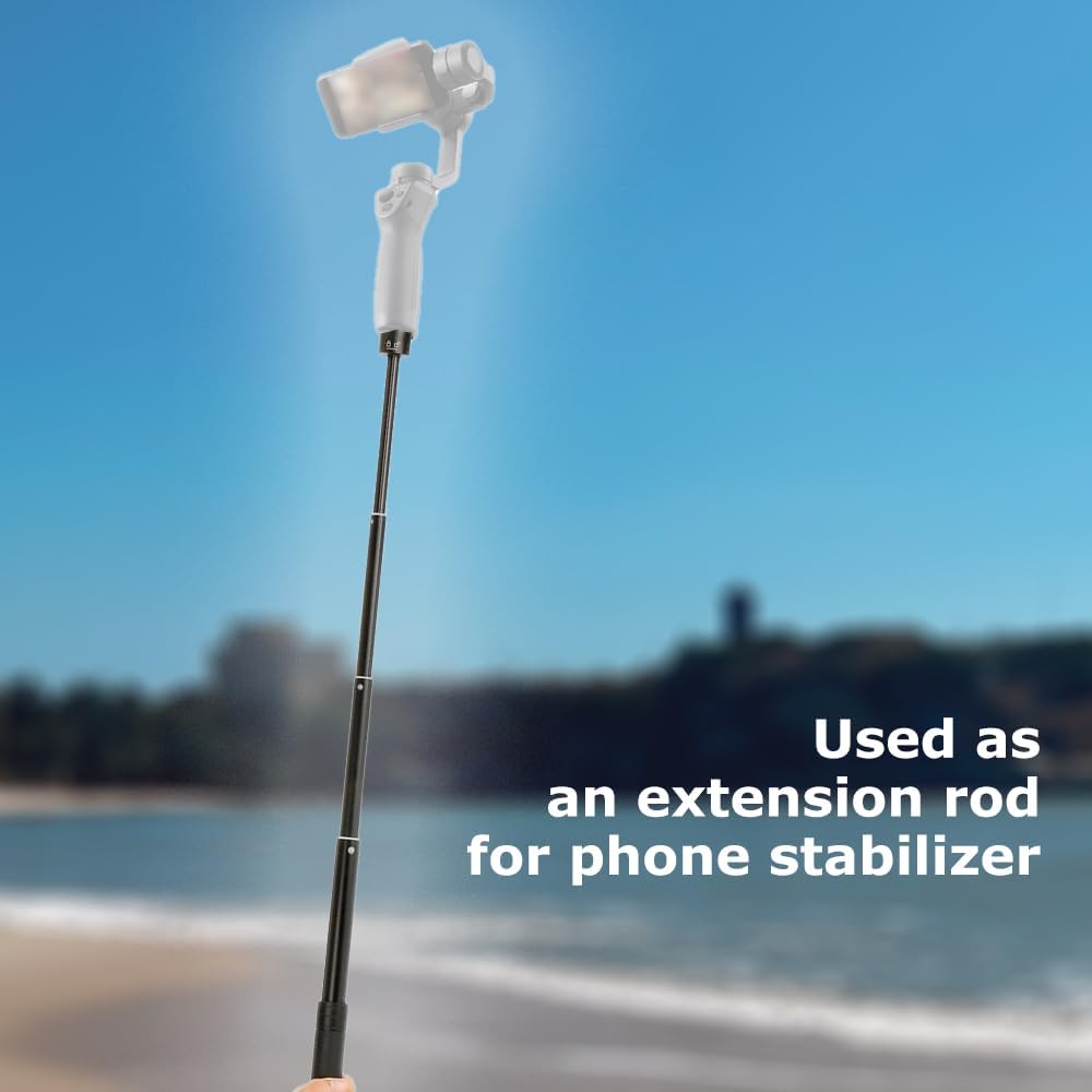 KOQINVIZ 29" OSMO,Insta360 Aluminum Telescoping Pole Stick for Action Camera - Extendable Selfie Stick Monopod Hand