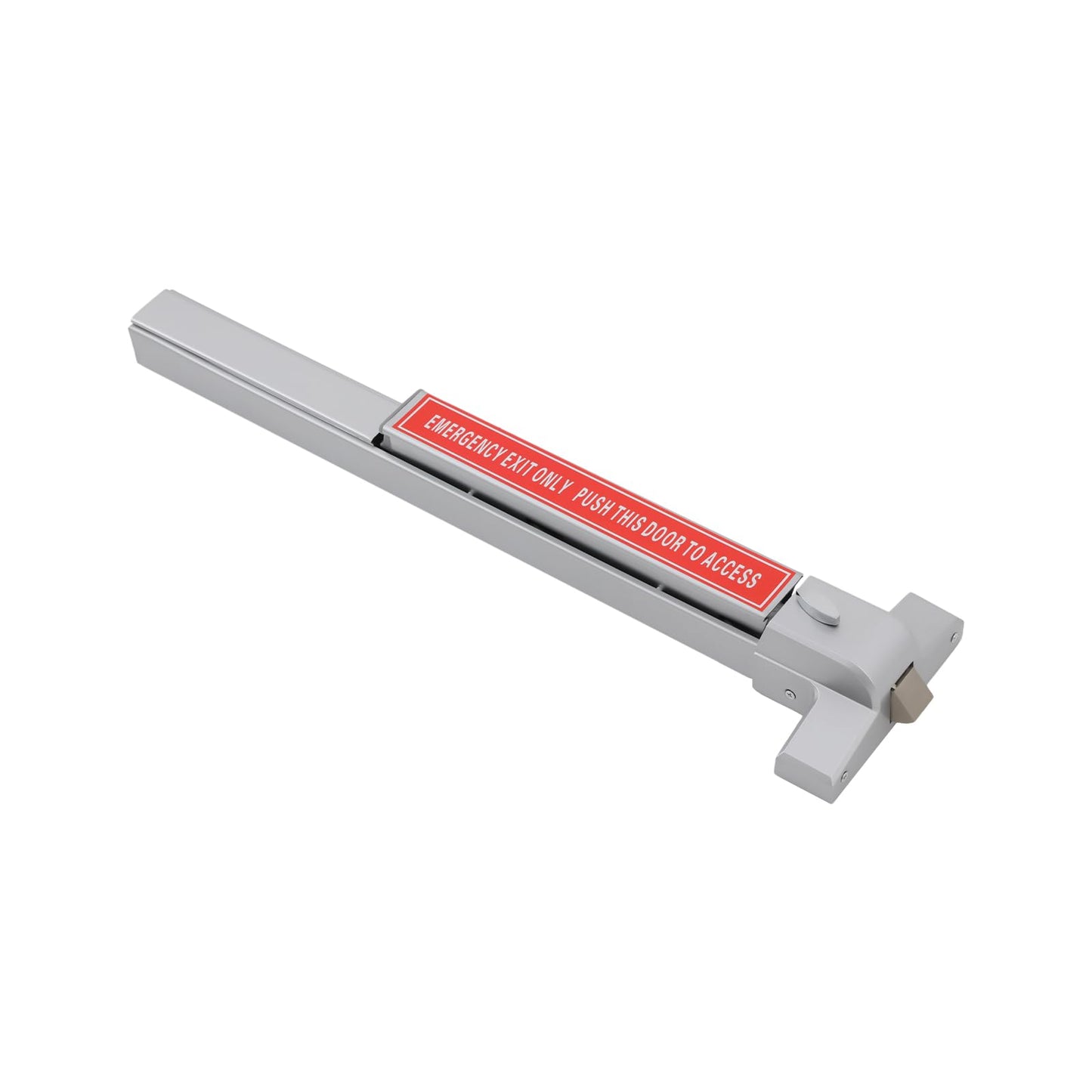 Commercial Door Push Bar Panic Exit Device, Adjustable Heavy-Duty Stainless Steel Emergency Exit Hardware with Exterior Lever & 2 Keys, Universal Vertical Rim Lock for Single Doors (Safety & Durable)