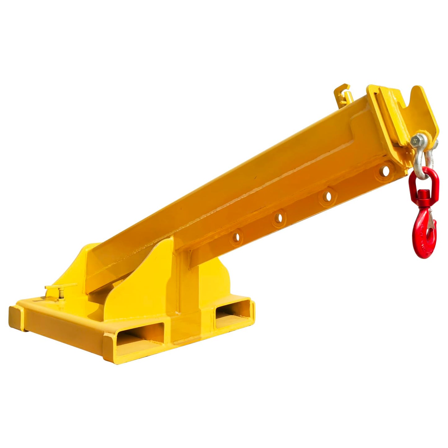 TECHTONGDA 11000LB/5T Capacity Forklift Jib Boom Crane, Forklift Mobile Crane Hoisting Attachment, Max Adjustable Boom Length 96.5 Inch, Towing Handling Equipment with Adjustable Hook Points