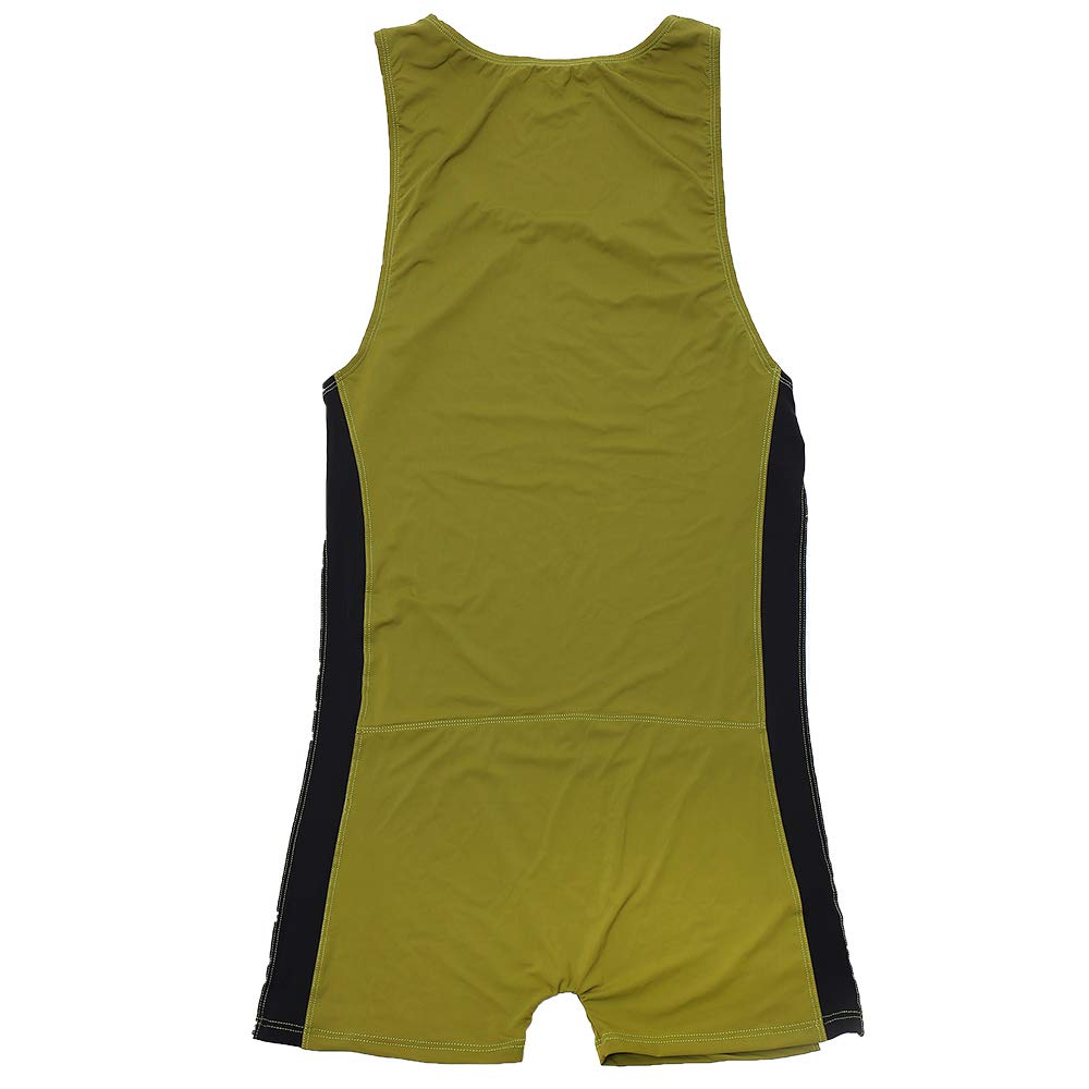 SPNSSTCR Men Bodysuit Sports Gym Athletic Supporters Undershirts Boxers Wrestling Singlets Jumpsuits Leotard (Green, M)