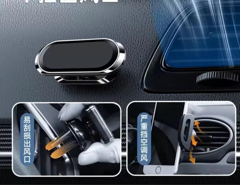 BelaGoods VIDA 8Magnet 360 15/14/13/12 BelaGoods Magnetic Car Phone Mount for Dashboard & Vent, Rotating Mini Phone