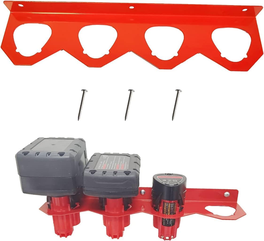 WOLGNKI M18 M12 2pcs 12V 2pcs 18V Metal Battery Holder Organizer Mount Fit for Milwaukee Battery for and for Battery