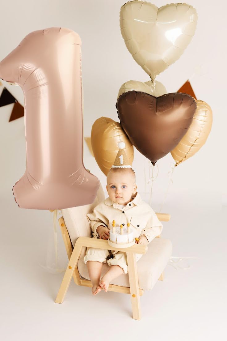 Regine Switzerland 40-Inch Number 7 Balloon - Light Brown Birthday Decor for All Ages | Perfect for Engagements & Graduations