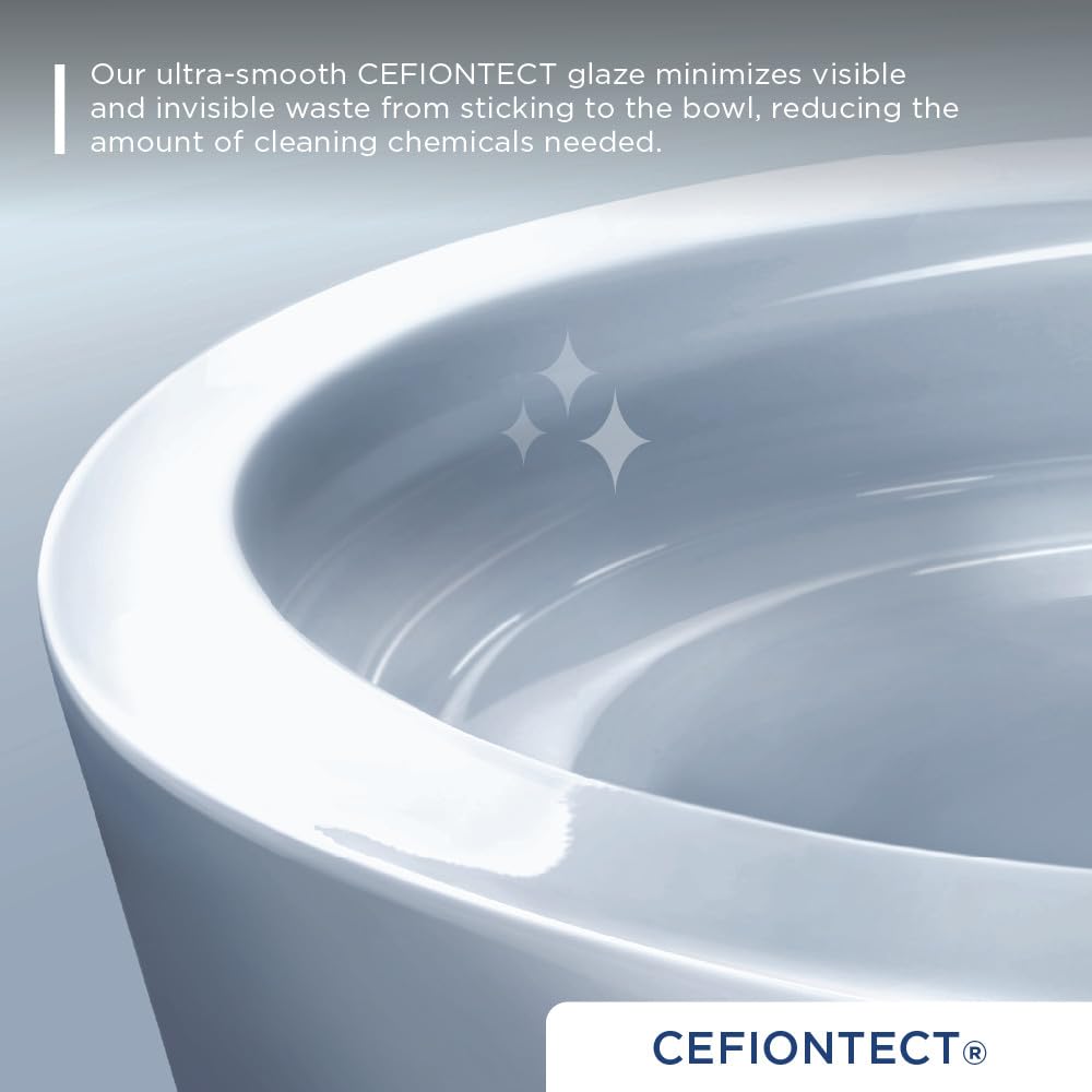 TOTO® Redington™ One-Piece Elongated 1.28 GPF WASHLET®+ and Auto Flush Ready Universal Height Toilet with CEFIONTECT®, Cotton White - CST672CEFGAT40#01