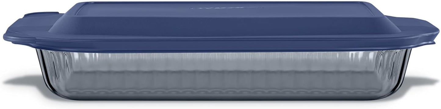Pyrex Colors Tinted Glass Baking Dish - 9x13 Oblong Bakeware with BPA-Free Lid | Casserole & Lasagna Safe