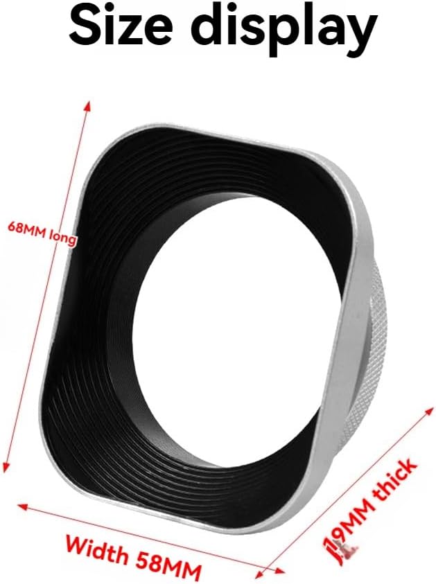 Yaregelun 52mm Square Mirrorless Camera Lens Hood Lens Hood for DSLR Camera Photography Accessories