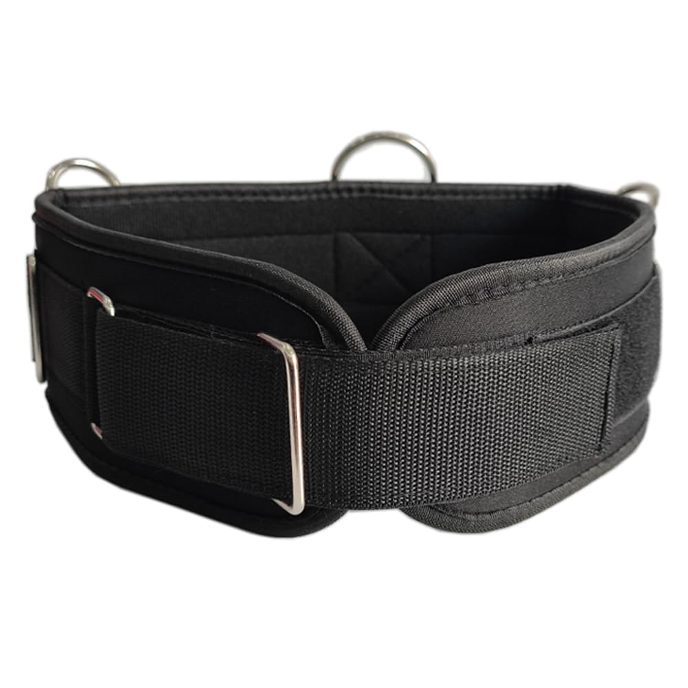 LOOEEL Fitness Resistance Belt Multi Functional Fitness Belt with 5 Rings for Weight Training and Resistance Training of Load Carrying Pull Up Belt Squat