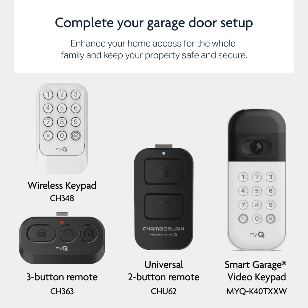 Chamberlain RJO101MC Ultra-Quiet Wall Mount Garage Door Opener with Battery Backup, myQ Smart Wi-Fi Control, LED Lighting System, Space-Saving Design for Quiet Operation