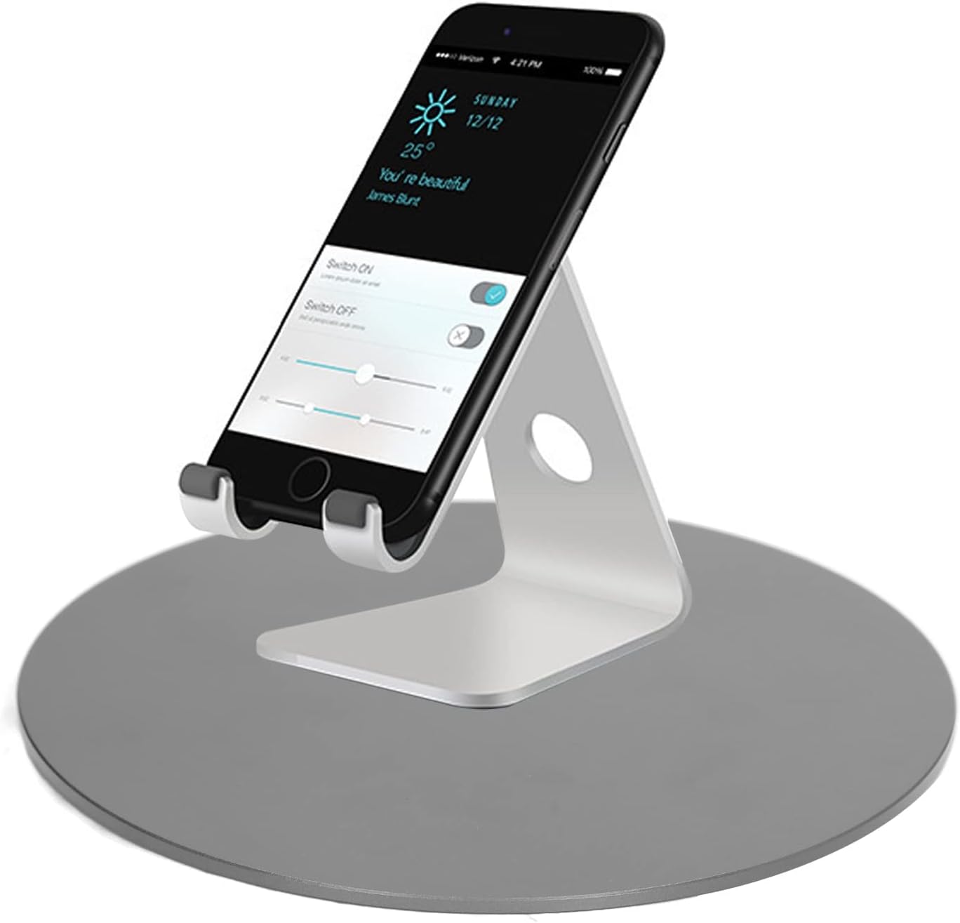 MUNEFE Swivel Monitor Stand, Aluminum Alloy Monitor Turntable Stand, Turntable Desin Lazy Stand for Laptop Poed Pls