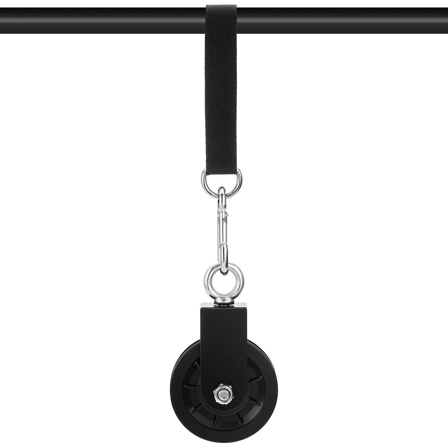 QWORK Gym Pulley Wheel Set, 2 Sets Cable Pulley with Swing Strap Carabiner – 330 lbs Capacity