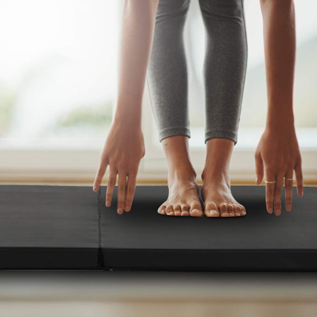 Gymnastics Tumbling Mats Portable Gymnastics Mat 4 Folding Tumbling Mat 4'x8'x2"Thick Yoga Mat Exercise Mat with Carrying Handles for home Workout outdoor Yoga Gymnastic