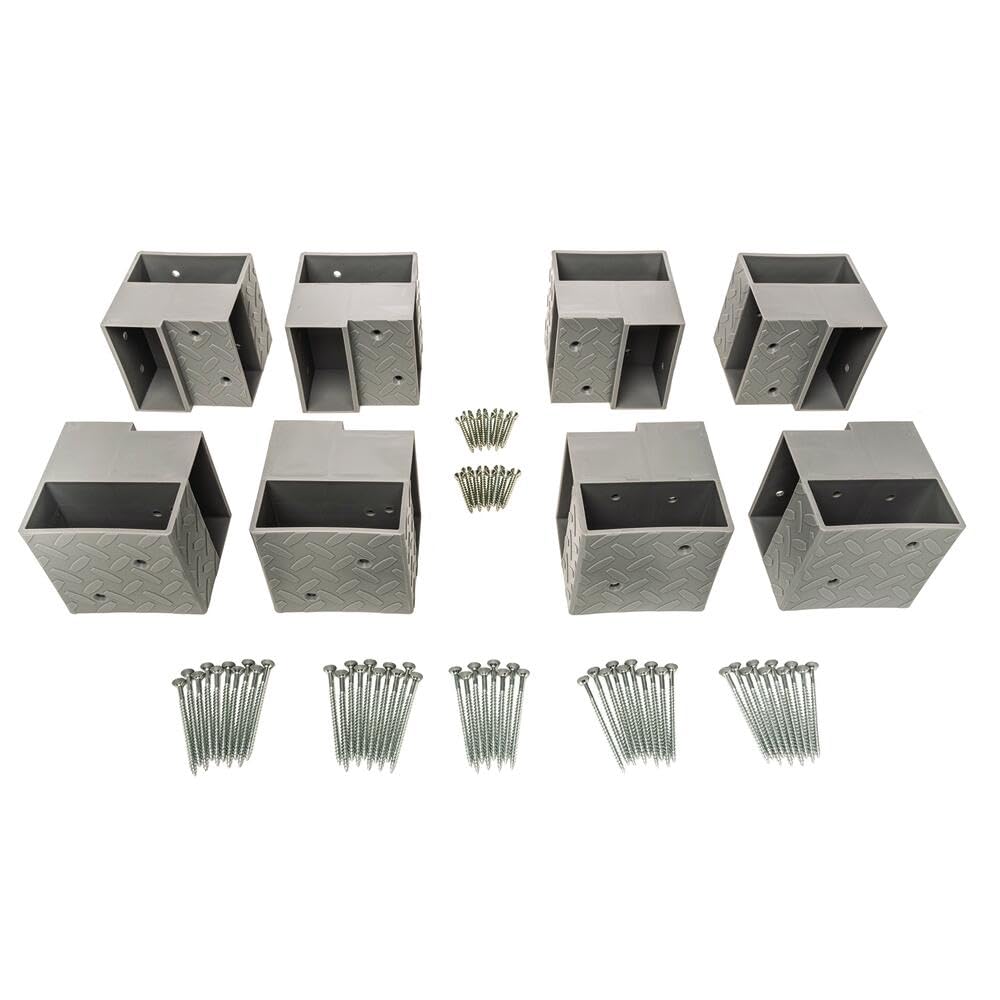Heavyweight DIY Workbench Hardware Kit, 24 in W x 48 in D, 500 lb Capacity, Easy 90 Cuts, Lumber Not Included, Gray Plastic Brackets
