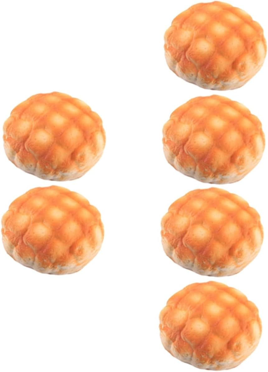 10pcs Yardwe Lifelike Pu Pineapple Bread for Bakery Display Kitchen Decor Photography Props Soft and Safe Artificial