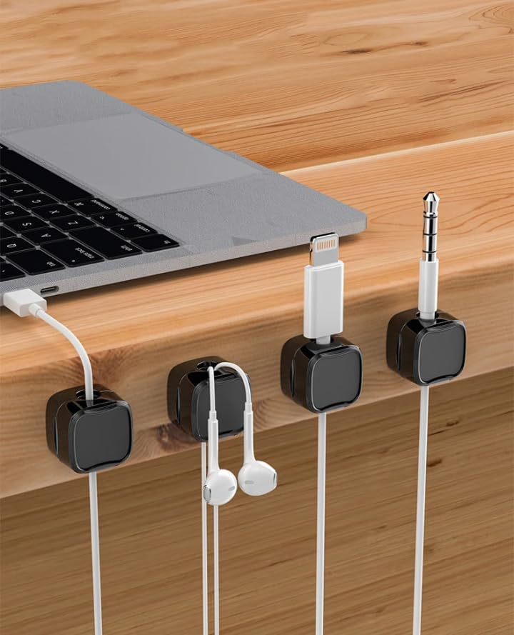 Generic 12 Pack Magnetic Cable Clips - Under Desk Cord Organizer, Strong Adhesive Wire Management for Charging Cables