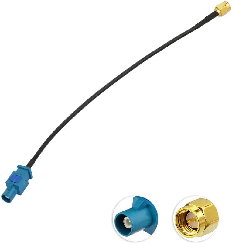 BINGFU 30cm 12 inch 4G Fakra Z Male to SMA Male Vehicle Antenna Adapter Cable for Car Stereo Android Head Unit GPS